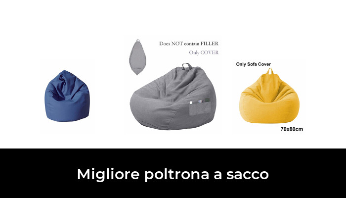 Hoomall Copertura per Poltrona a Sacco Fodera per Pouf Puf in Lino Lavabile Comodo Fodera d/'Interno con Cerniera e Maniglia Senza Imbottitura