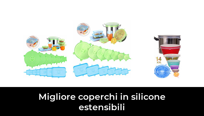 CISHANJIA Coperchi In Silicone Estensibile, 14 Coperchio In Silicone - copertina