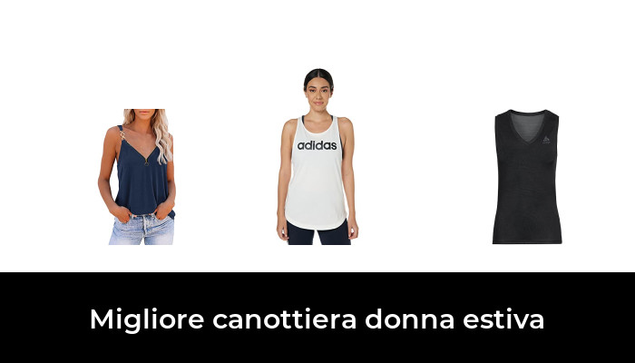 GORGLITTER Canottiera Donna Scollo A V Con Pizzo - Leggera, Morbida, Perfetta Per L'Estate (Taglie XS-L)