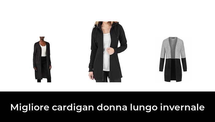Aleumdr Cardigan Donna Lungo Invernale - Elegante Aperto Con Tasche, 5 Taglie, Colori Vari